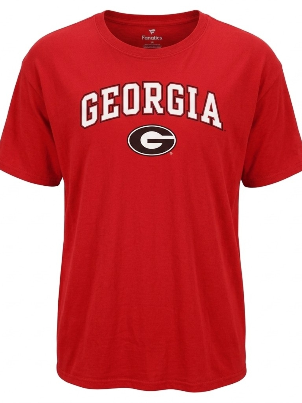 Fanatics Georgia Bulldogs Graphic T-Shirt Red Crew Neck Short Sleeve Size 5XL